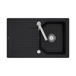 Villeroy & Boch Einbauspüle flächenbündig Linara 45 Flat Excenterbetätigung Premiumline R7 Pure Black
