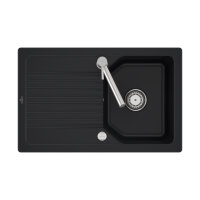 Villeroy & Boch Einbauspüle flächenbündig Linara 45 Flat Excenterbetätigung Premiumline R7 Pure Black