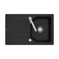 Villeroy & Boch Einbauspüle flächenbündig Linara 45 Flat Excenterbetätigung Premiumline J0 Chromite (glänzend)