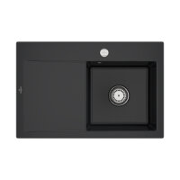 Villeroy & Boch Einbauspüle Subway Style 45 Flat flächenbündig Premiumline R7 Pure Black mit Excenterbetätigung Becken rechts