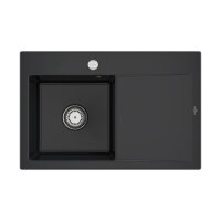 Villeroy & Boch Einbauspüle Subway Style 45 Flat flächenbündig Premiumline R7 Pure Black mit Excenterbetätigung Becken links