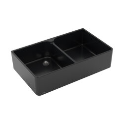 Villeroy & Boch Spülmodul Spülstein Doppelbecken 90 X mit Handbetätigung Premiumline R7 Pure Black