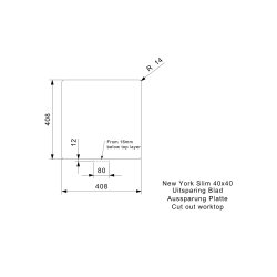 Reginox Einbaubecken New York 40x40 slim Edelstahl flächenbündig einbaubar