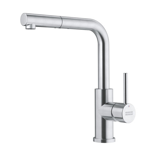 Franke Küchenarmatur Smart Glenda, Zugauslauf, Edelstahl massiv