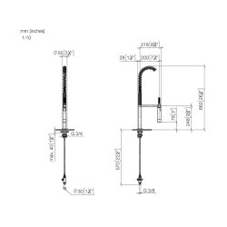 Dornbracht TARA ULTRA Einhebelmischer für Spül-/ Profibrause I  Küchenarmatur Wasserhahn Spültischarmatur