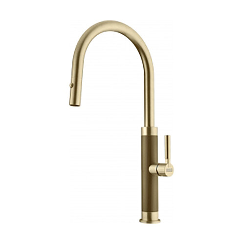 Franke Küchenarmatur Mythos Masterpiece, mit ausziehbarem Auslauf, Gold, Hochdruck