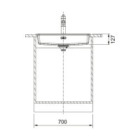 Franke Einbaubecken Maris Care MRG 610-60 C Fragranit, Handbetätigung Steingrau