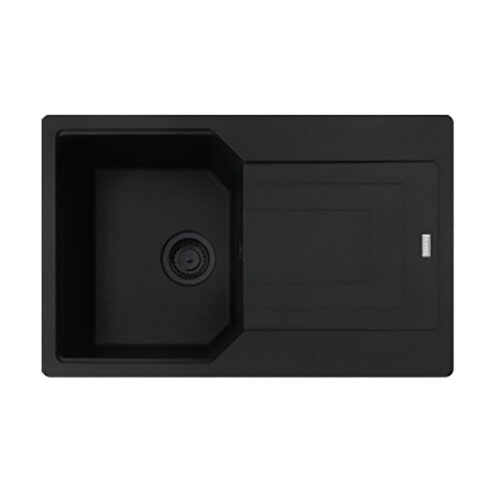 Franke Einbauspüle Urban Flächenbündig UBG 211-78, Fragranit Black Collection, Drehknopfventil Schwarz