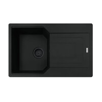 Franke Einbauspüle Urban Flächenbündig UBG 211-78, Fragranit Black Collection, Drehknopfventil Schwarz