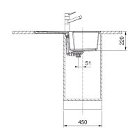 Franke Einbauspüle Urban Flächenbündig UBG 211-78, Fragranit, Drehknopf Edelstahl