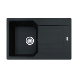 Franke Einbauspüle Urban Flächenbündig UBG 211-78, Fragranit, Onyx, Drehknopfventil Edelstahl