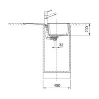 Franke Einbauspüle Centro Flächenbündig  CNG 211-78, Fragranit, Drehknopfventil Edelstahl