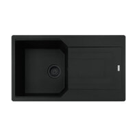 Franke Einbauspüle Urban Flächenbündig UBG 211-86, Fragranit Black Collection Drehknopf Edelstahl