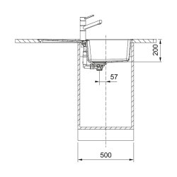 Franke Einbauspüle Centro Flächenbündig CNG 211-86, Fragranit, Drehknopfventil Edelstahl
