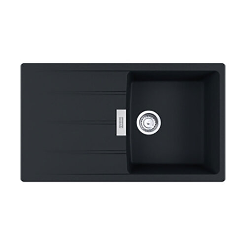 Franke Einbauspüle Centro Flächenbündig CNG 211-86, Fragranit, Black Matt, Drehknopfventil Edelstahl