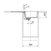 Franke Einbauspüle Centro Flächenbündig CNG 211-86, Fragranit, Black Matt, Drehknopfventil Edelstahl