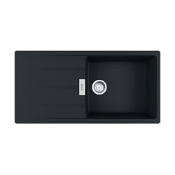 Franke Einbauspüle Centro Flächenbündig CNG 211-100, Fragranit, Black Matt, Drehknopfventil Edelstahl
