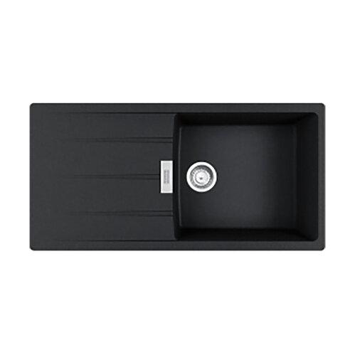 Franke Einbauspüle Centro Flächenbündig CNG 211-100, Fragranit, Onyx, Drehknopfventil Edelstahl