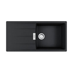 Franke Einbauspüle Centro Flächenbündig CNG 211-100, Fragranit, Onyx, Drehknopfventil Edelstahl