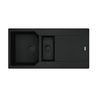 Franke Einbauspüle Urban Flächenbündig UBG 251-100, Fragranit Black Collection Drehknopf Edelstahl