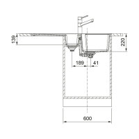 Franke Einbauspüle Urban Flächenbündig UBG 251-100, Fragranit, Drehknopfventil Edelstahl