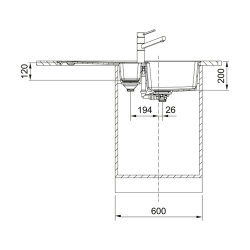 Franke Einbauspüle Centro Flächenbündig CNG 251-100, Fragranit, Drehknopfventil Edelstahl