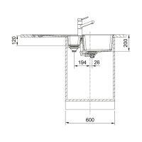 Franke Einbauspüle Centro Flächenbündig CNG 251-100, Fragranit, Drehknopfventil Edelstahl