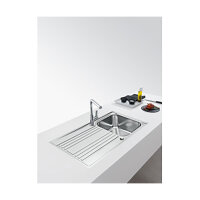 Franke Einbauspüle Rapid RPX 211-86, Edelstahl, Drehknopf Chrom
