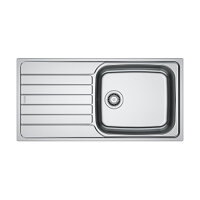 Franke Einbauspüle Spark SKL 611-100 XL, Edelstahl Leinen, Drehknopf Chrom