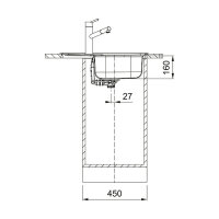 Franke Einbauspüle Spark SKL 611-62/50 , Edelstahl Leinen, Drehknopf Chrom