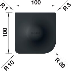 BLANCO SQUEEGHEE Reinigungstool für Küchenspülen, Silikon, schwarzgrau