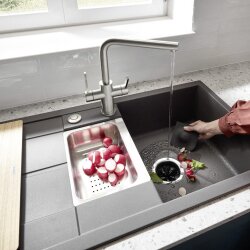 BLANCO SQUEEGHEE Reinigungstool für Küchenspülen, Silikon, schwarzgrau