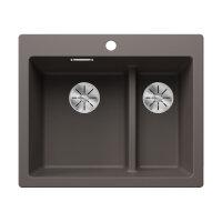 BLANCO Einbaubecken PLEON 6 SPLIT, Silgranit, Vulkangrau, Handbedienung