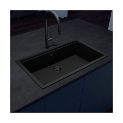 Schock Einbaubecken Cristadur Kiruna N-100 XL A Black Edition Exzenterbedienung