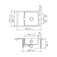 Schock Einbauspüle Cristadur Mono D-100 XS A mit Holzschneidbrett | Berry BRY | Exzenterbedienung