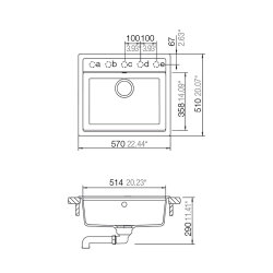 Schock Unterbaubecken Cristadur Mono N-100 U Ivy IVY Exzenterbedienung