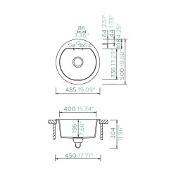 Schock Einbauspüle Cristadur Mono R-100 A Ivy IVY Exzenterbedienung