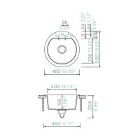 Schock Einbauspüle Cristadur Mono R-100 A Ivy IVY Exzenterbedienung