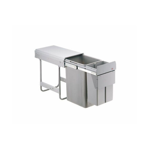 Naber Abfallsammler Traditionline Double-Boy 485 S/300-3 mit Frontanbindung, alugrau