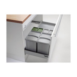 WESCO® Abfallsammler Pullboy Vario 300 S/800-4, alugrau