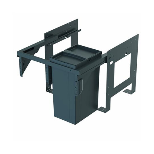 WESCO® Abfallsammler Pullboy Soft Fusion 480 K/600-1, anthrazit, Einbau rechts