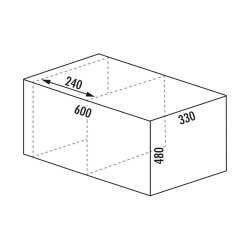WESCO® Abfallsammler Pullboy Soft Fusion 480 K/600-1, anthrazit, Einbau rechts