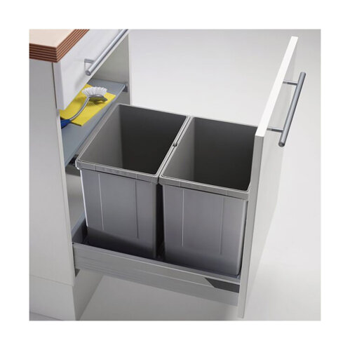 WESCO® Abfallsammler Pullboy Vario 320 S/450-2, alugrau