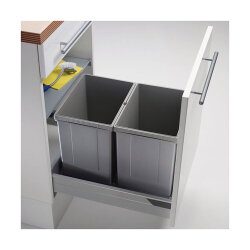 WESCO® Abfallsammler Pullboy Vario 320 S/450-2, alugrau