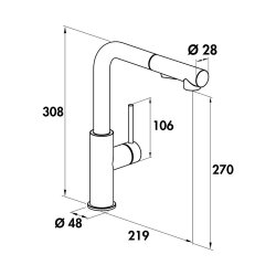 Naber Küchenarmatur SERVIZIO Namor 4 Fensterarmatur, Edelstahl, Hochdruck