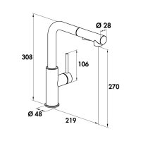 Naber Küchenarmatur SERVIZIO Namor 4 Fensterarmatur, Edelstahl, Hochdruck