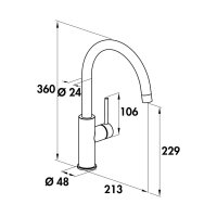 Naber Küchenarmatur SERVIZIO Namor 5 Fensterarmatur, Edelstahl, Hochdruck