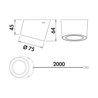 Naber  LUMICA Unika 1 Farbwechsel LED, Aufbauleuchte, Einzelleuchte ohne Schalter