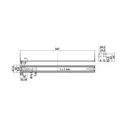 Naber Rückwand-Distanzleiste, verzinkt, L 567 mm