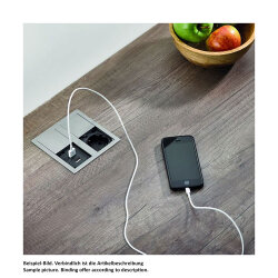 Naber VersaHit Dual USB A/C ,  Einbausteckdosenelement